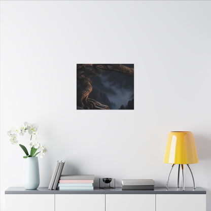 Bold Pine Tree Canvas Art - Shadow Zen Dark Japandi