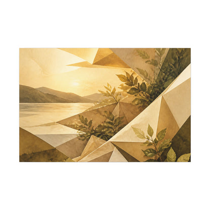 Golden Hour Paper Fold Canvas Art - Japandi Ma