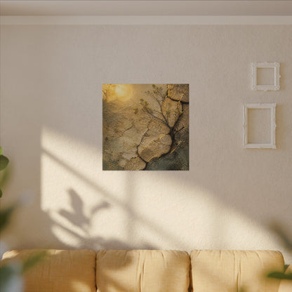 Cracked Earth Spring Canvas Art | Japandi Warm Design
