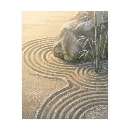Rock Garden Winter Canvas Art | Zen Peaceful Design