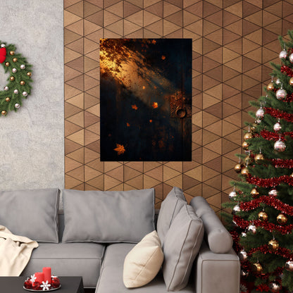 Rust Patina Wall Art Print | Autumn Dark Japandi Shadow Zen Art