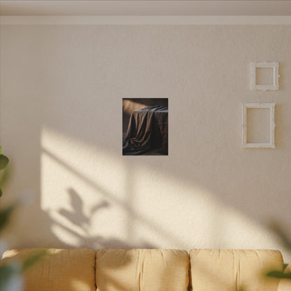 Silk Drape Canvas Art | Winter Dark Japandi Shadow Zen Art