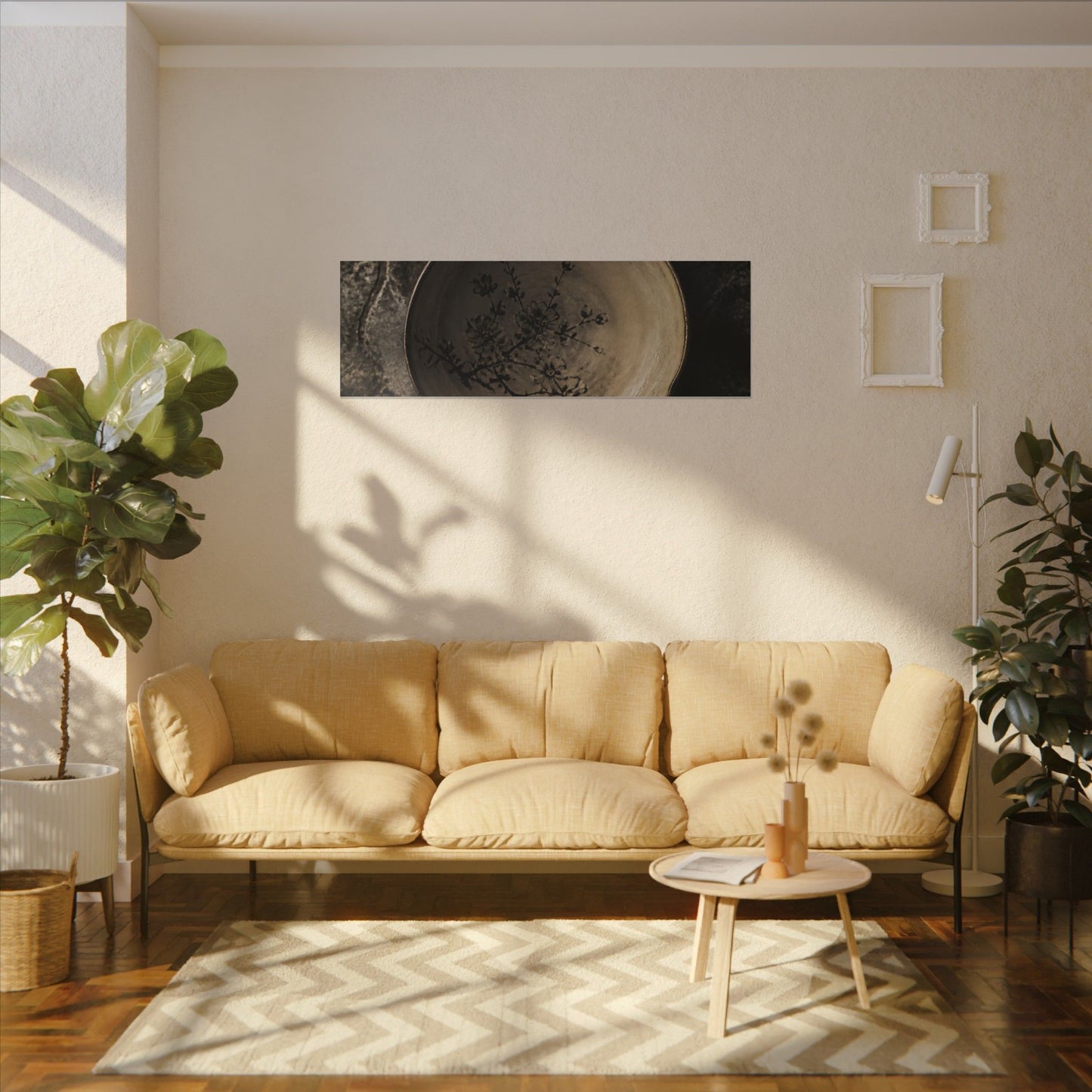 Ceramic Bowl Spring Canvas Art | Japandi Earthy Design