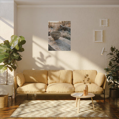 Golden Hour Ceramic Bowl Canvas Art - Japandi Ma