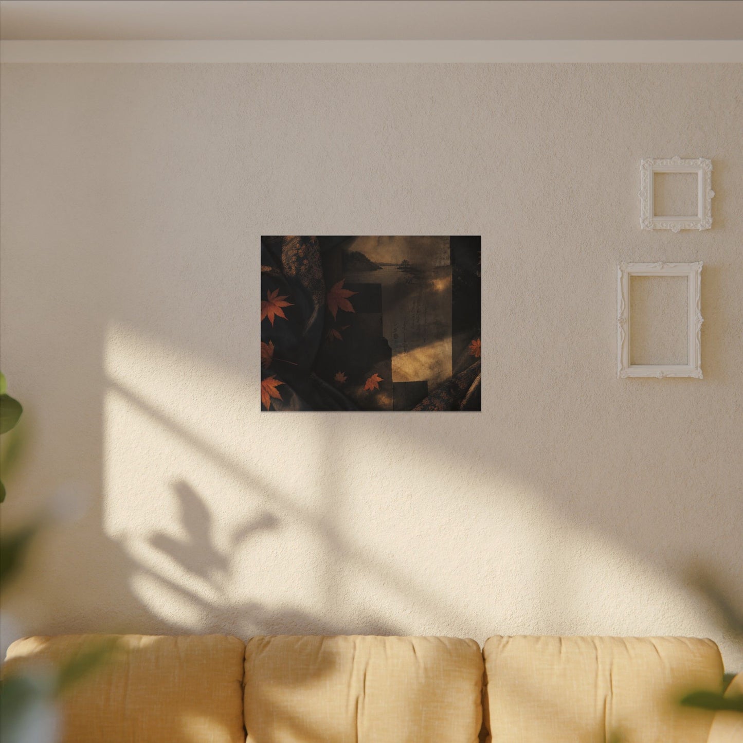 Autumn Silk Drape Shadow Zen Canvas Art | Bold Decor