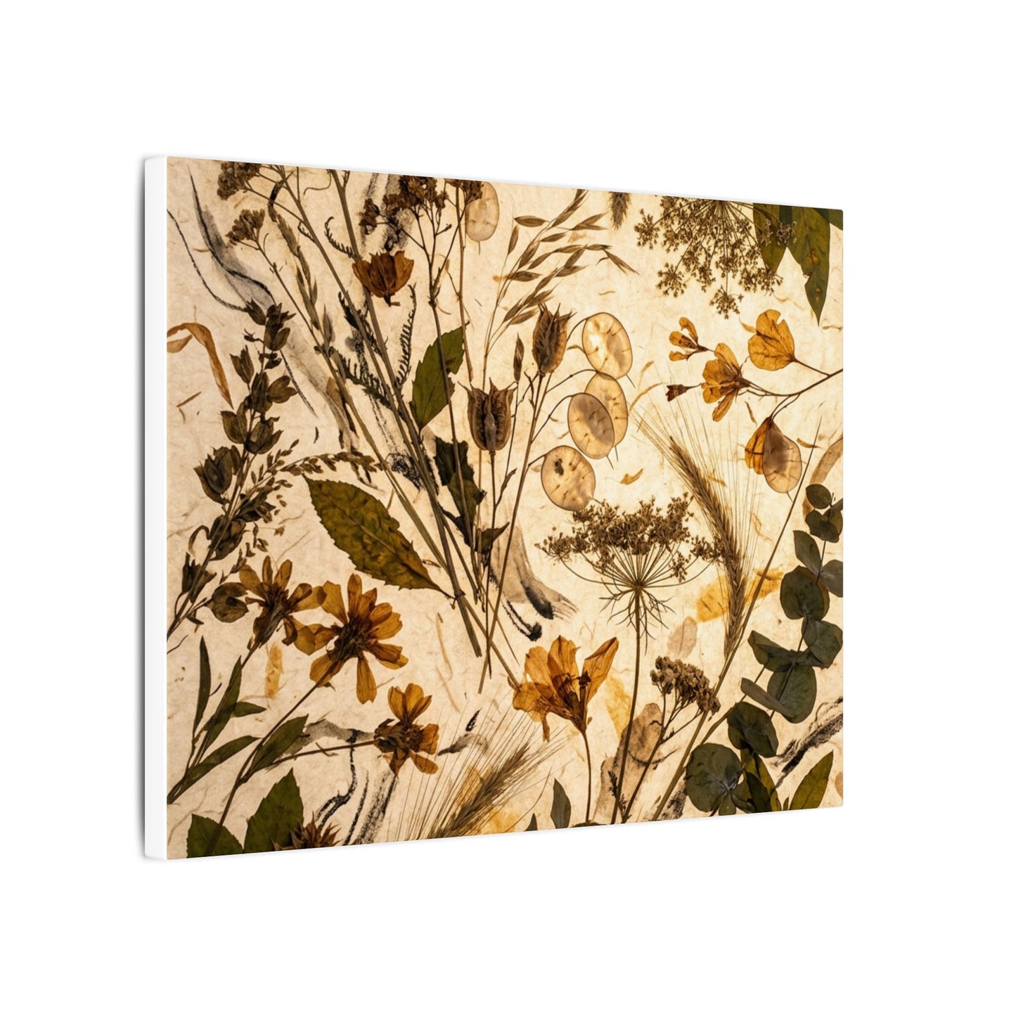 Dried Flowers Summer Canvas Art | Japandi Neutral Design
