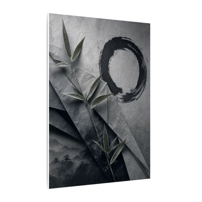 Winter Paper Fold Enso Canvas Art | Serene Decor