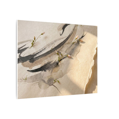 Ink Brushstroke Watercolor Canvas Art | Neutral Japandi Art