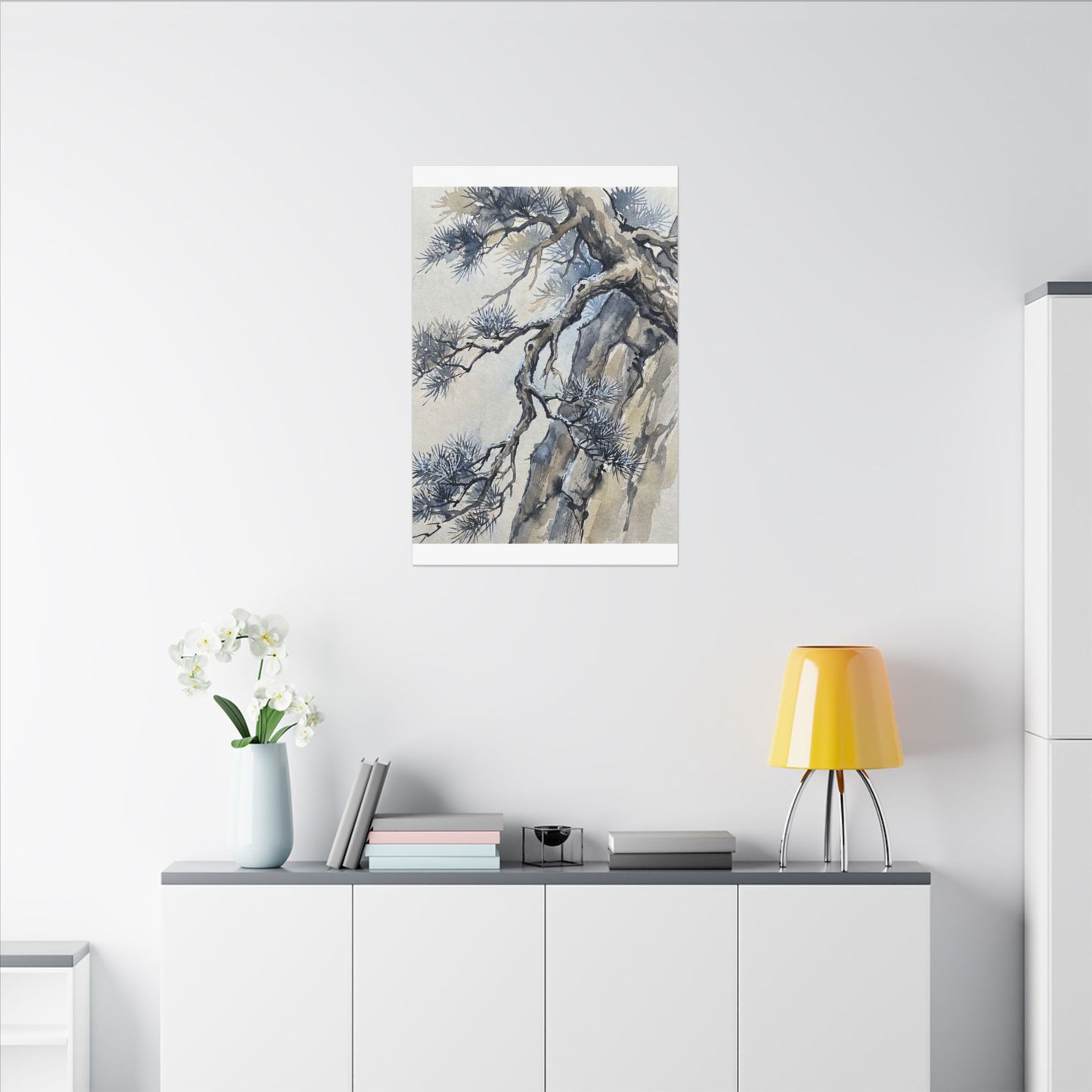Moonlight Pine Tree Canvas Art - Japandi Seijaku