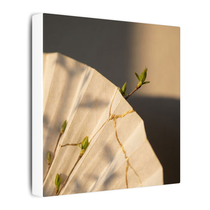 Paper Fold Gold Vein Canvas Art | Healing Kintsugi Art