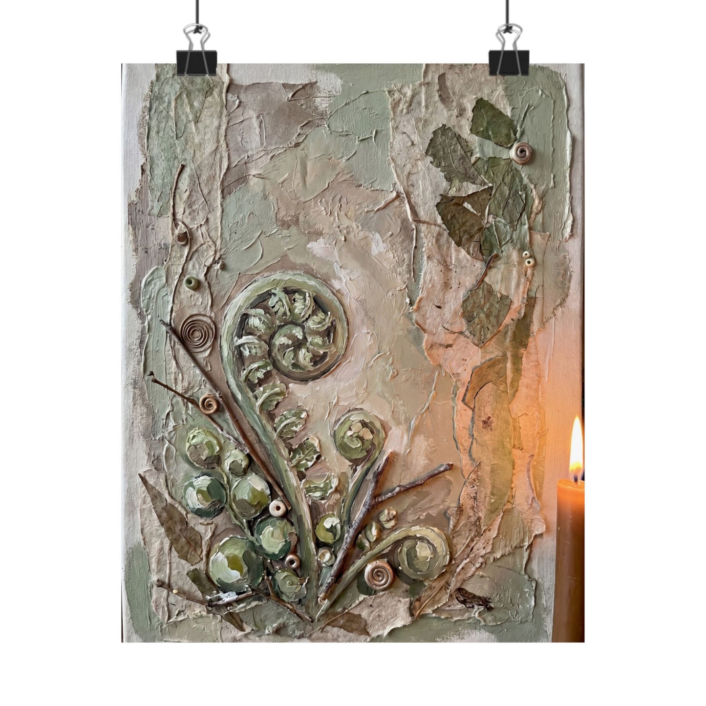 Spring Fern Unfurling Texture Wall Art Print | Elegant Decor Art Print