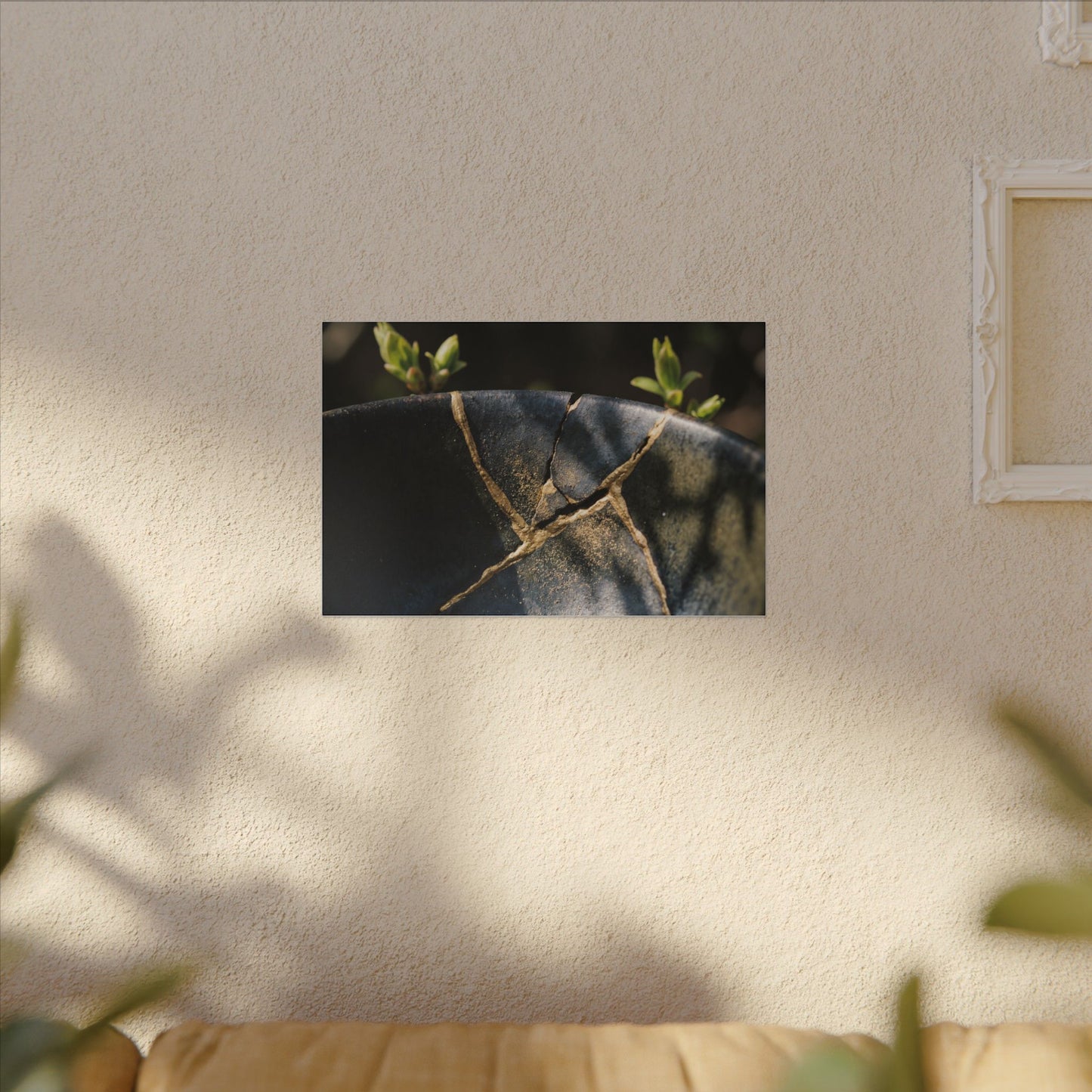 Seijaku Broken Pottery Canvas Art - Dark Japandi Shadow Zen