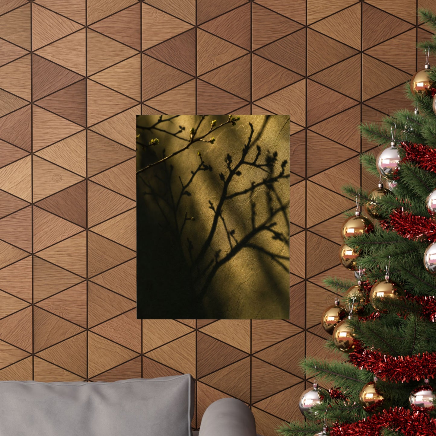 Golden Hour Shadow Play Wall Art Print - Dark Japandi Seijaku