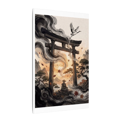 Torii Gate Ukiyo E Inspired Canvas Art | Serene Zen Art
