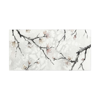 Cherry Blossom Canvas Art | Winter Japandi Watercolor Art