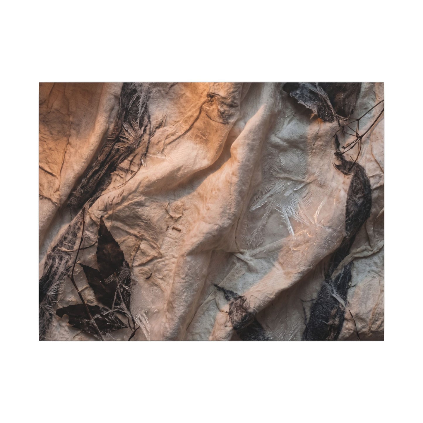Candlelight Silk Drape Canvas Art - Japandi Mono No Aware Art Print