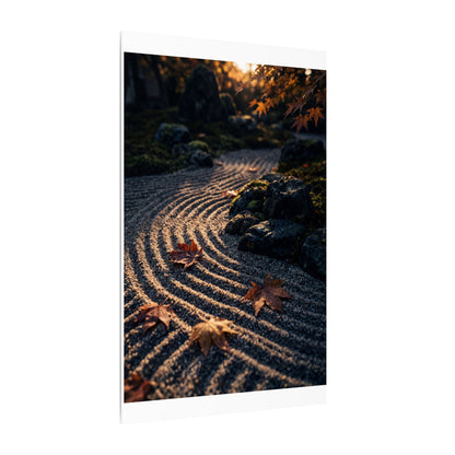 Rock Garden Moody Minimal Canvas Art | Bold Dark Japandi Art
