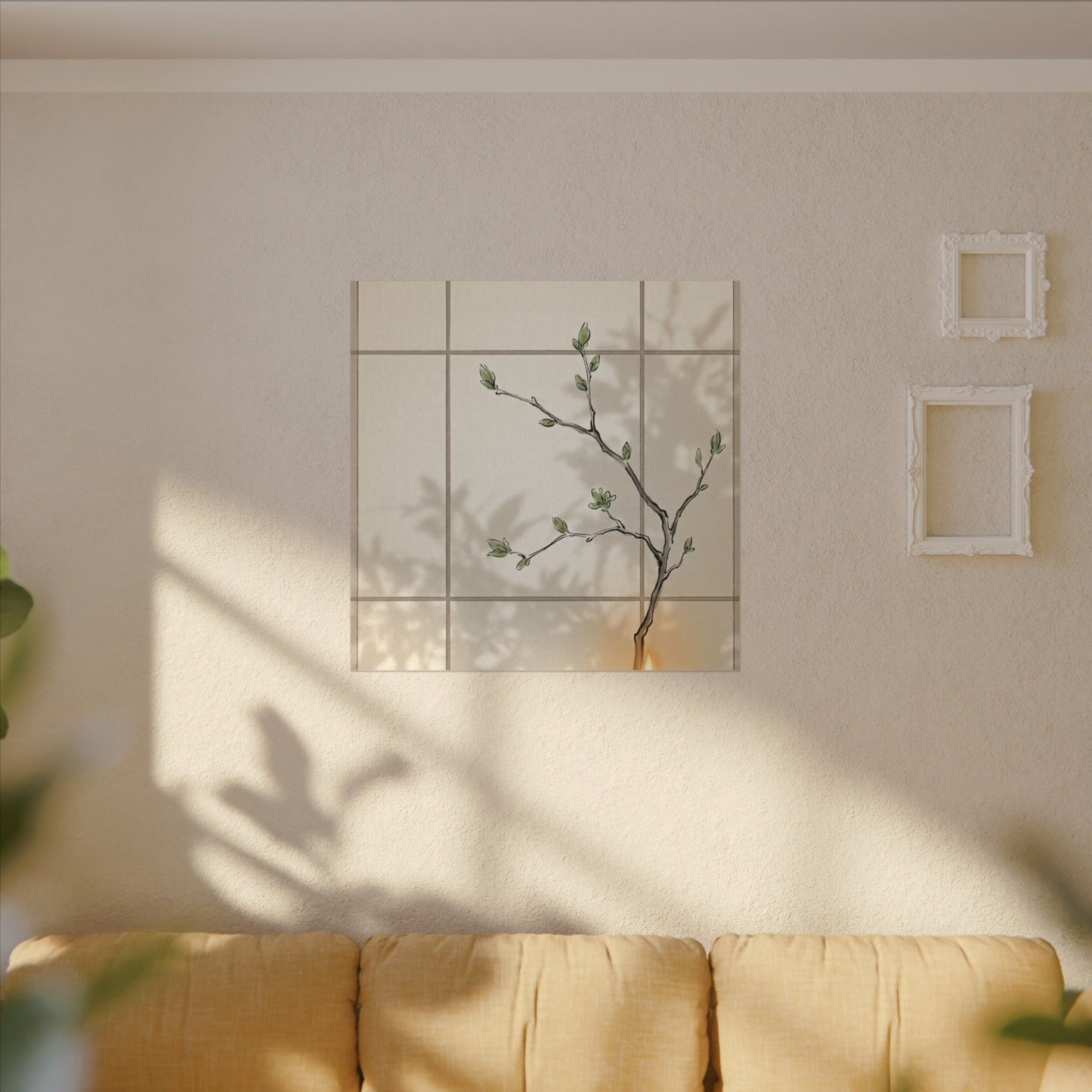 Shoji Screen Spring Canvas Art | Japandi Cozy Design