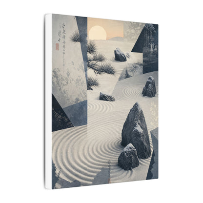 Seijaku Rock Garden Canvas Art - Zen Ukiyo E Inspired