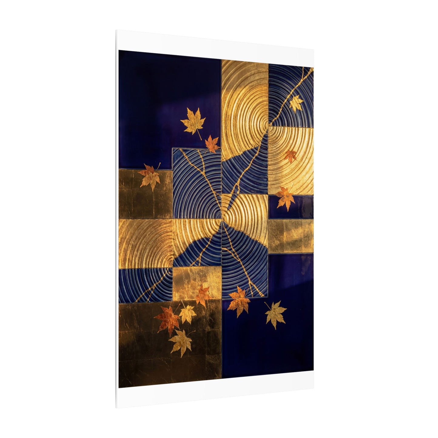 Autumn Water Ripple Crackle Gold Canvas Art | Artful Decor