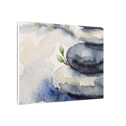 River Stones Watercolor Canvas Art | Cozy Japandi Art