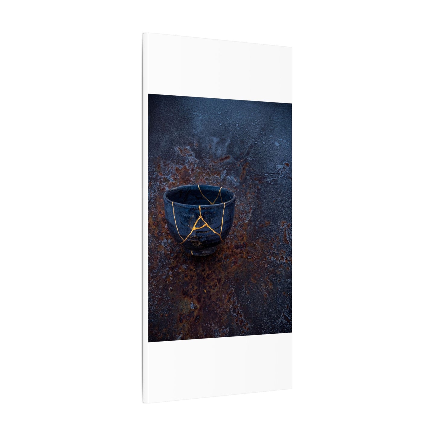 Rust Patina Winter Canvas Art | Kintsugi Healing Design