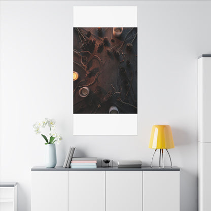 Dried Flowers Canvas Art | Winter Dark Japandi Moody Minimal Art