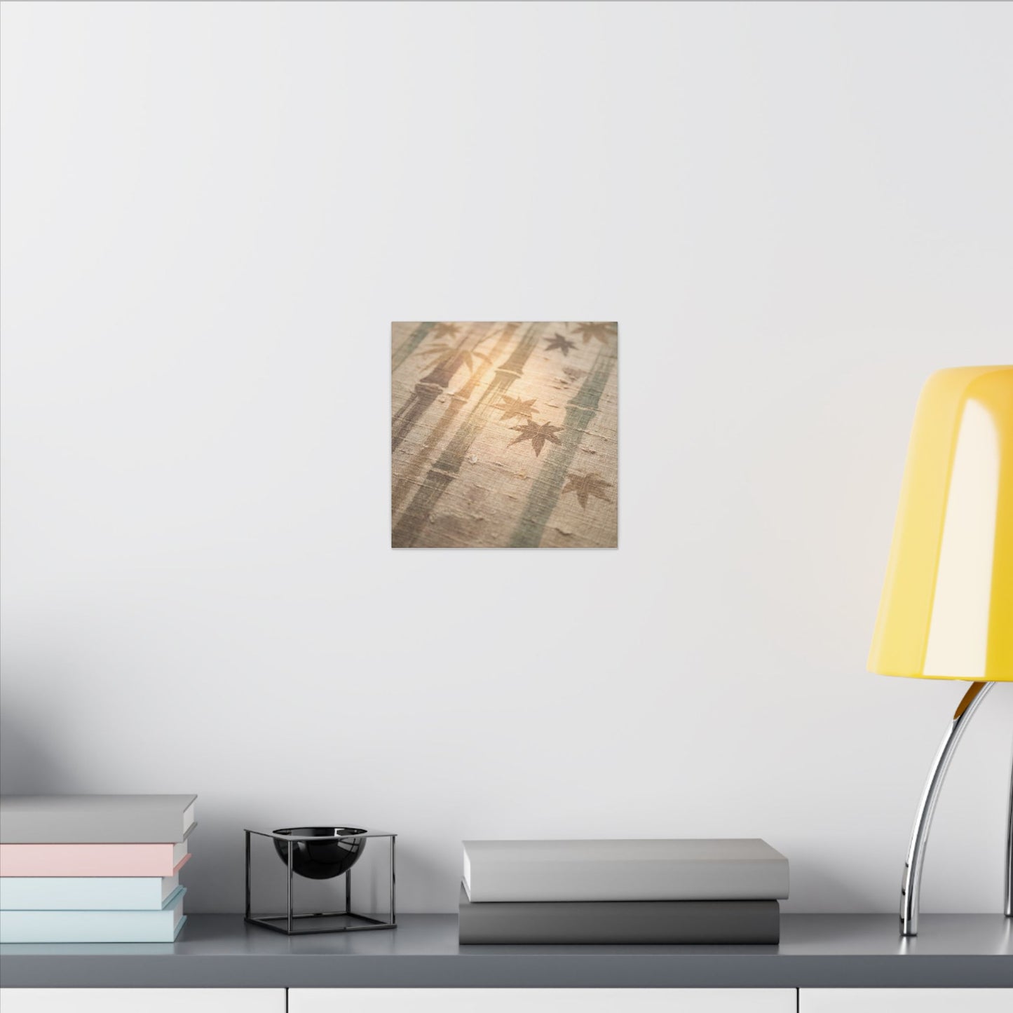 Autumn Bamboo Grove Japanese Pattern Canvas Art | Neutral Decor