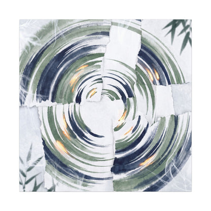 Winter Water Ripple Sumi E Canvas Art | Peaceful Decor