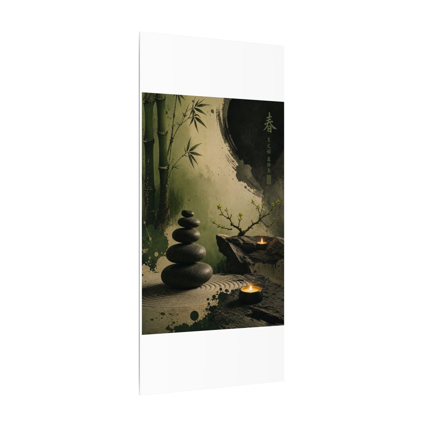 River Stones Spring Canvas Art | Zen Contemplative Design