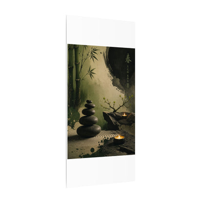 River Stones Spring Canvas Art | Zen Contemplative Design