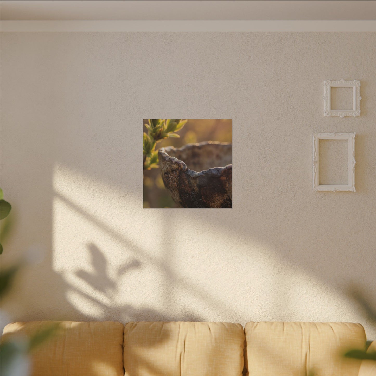 Golden Hour Ceramic Bowl Canvas Art - Dark Japandi Ma