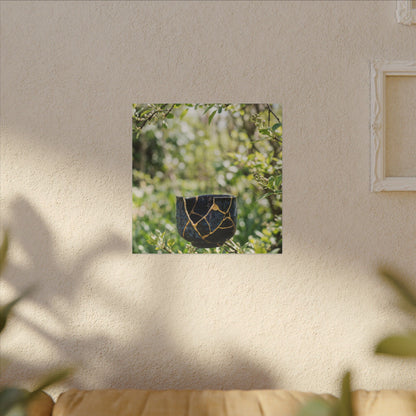 Kintsugi Broken Pottery in Dappled | Broken Beauty Canvas Art