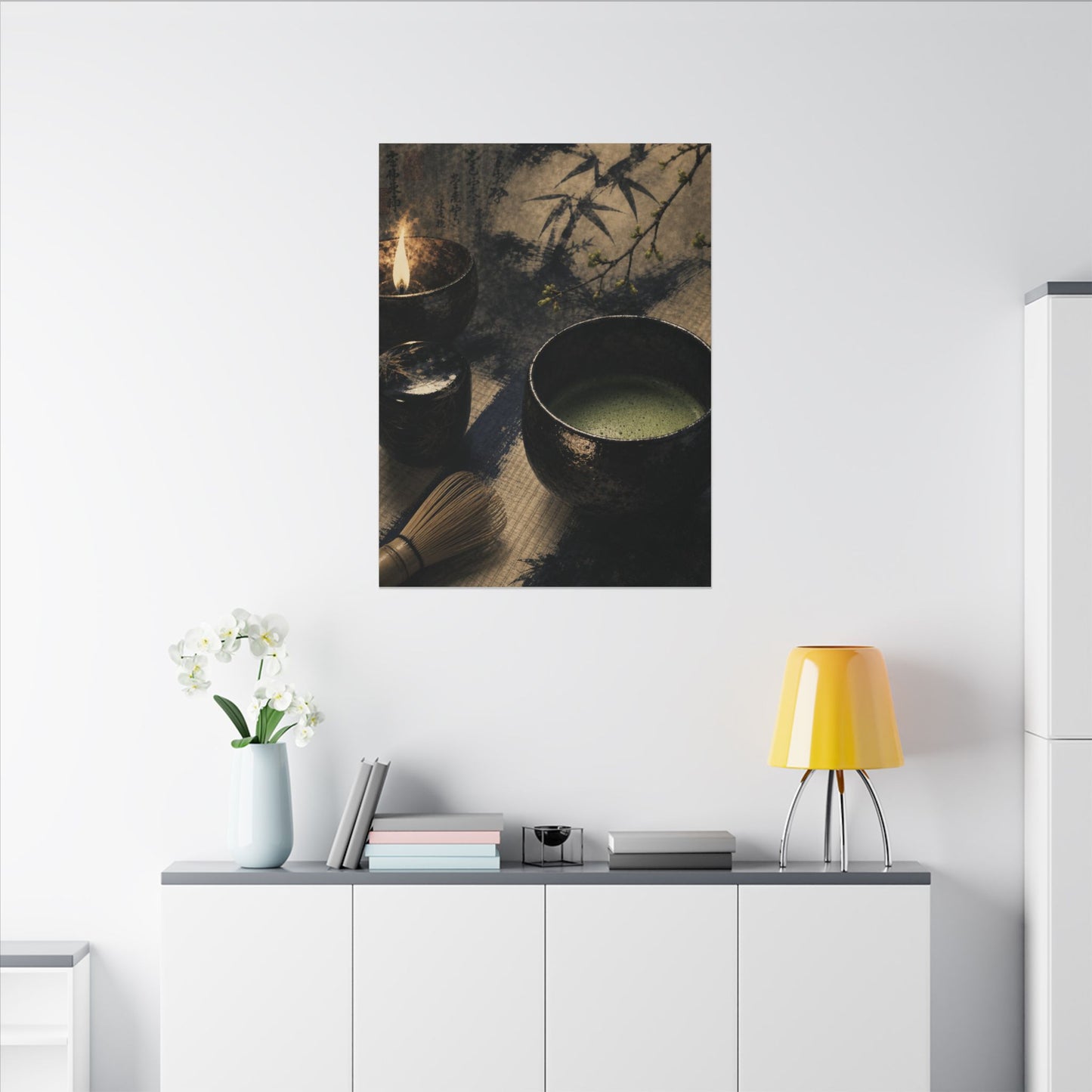 Ma Tea Ceremony Canvas Art - Zen Sumi E