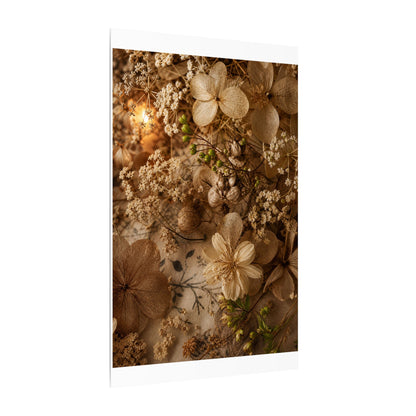 Spring Dried Flowers Japanese Pattern Canvas Art | Earthy Decor