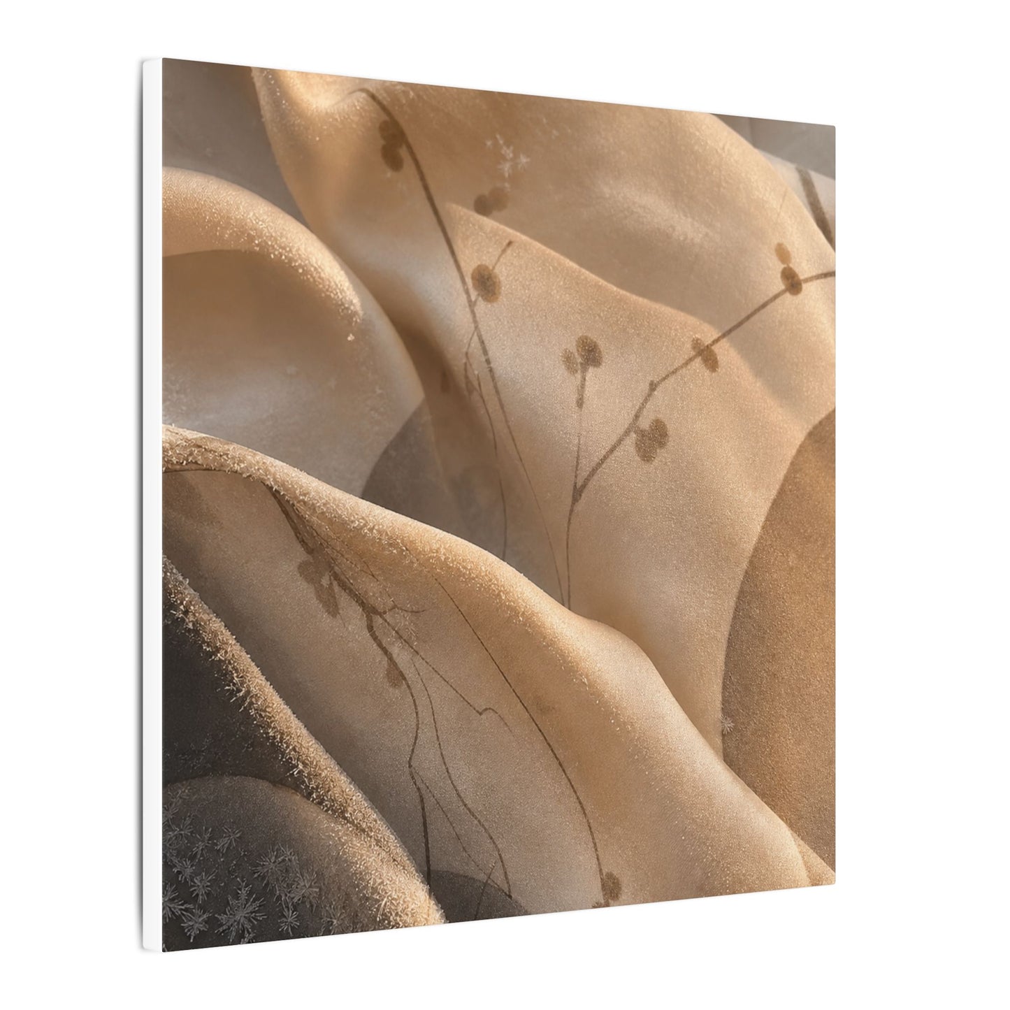 Japandi Silk Drape in Golden Hour | Japanese Pattern Canvas Art