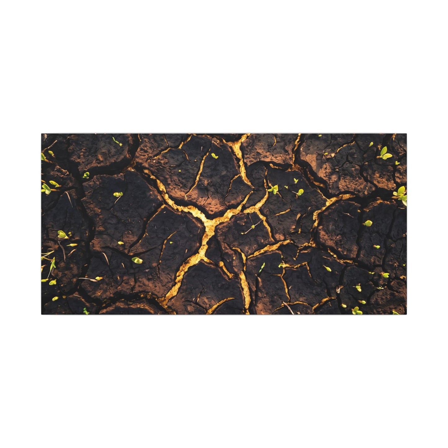 Cracked Earth Moody Minimal Canvas Art | Sophisticated Dark Japandi Art