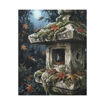 Shibui Stone Lantern Canvas Art - Japandi Minimal Line