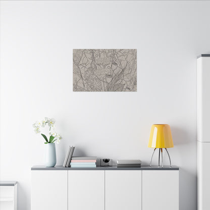 Summer Dried Flowers Minimal Line Canvas Art | Elegant Decor