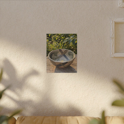 Earthy Ceramic Bowl Canvas Art - Japanese Pattern Japandi