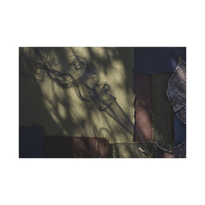 Ma Incense Smoke Canvas Art - Dark Japandi Dark Texture