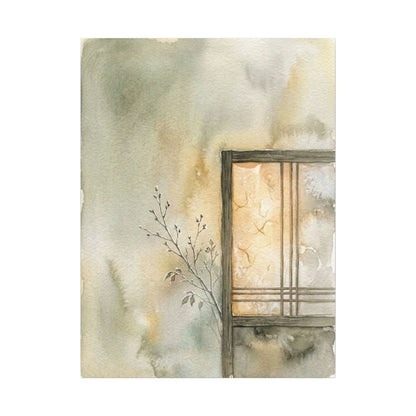 Ma Shoji Screen Canvas Art - Japandi Watercolor