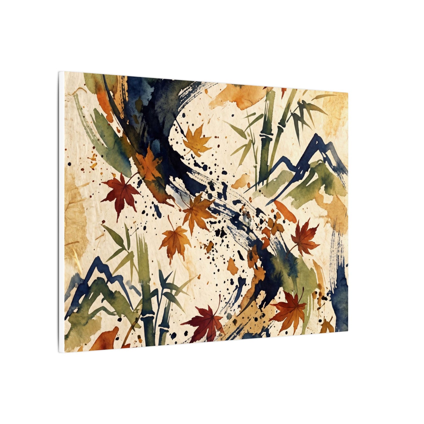 Golden Hour Ink Brushstroke Canvas Art - Zen Shibui