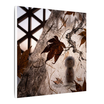 Shoji Screen Autumn Canvas Art | Dark Japandi Atmospheric Design
