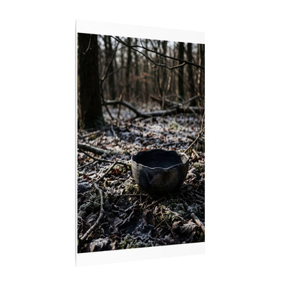 Dappled Ceramic Bowl Canvas Art - Dark Japandi Kanso