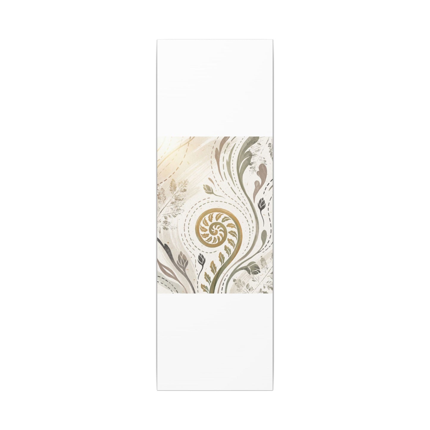 Japandi Fern Unfurling in Golden Hour | Japanese Pattern Canvas Art