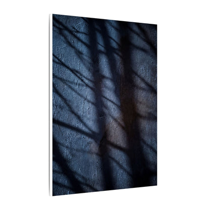 Dark Japandi Shadow Play in Moonlight | Moody Minimal Canvas Art