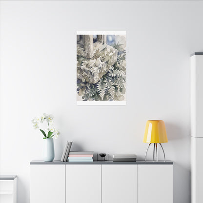 Stone Lantern Watercolor Canvas Art | Elegant Japandi Art