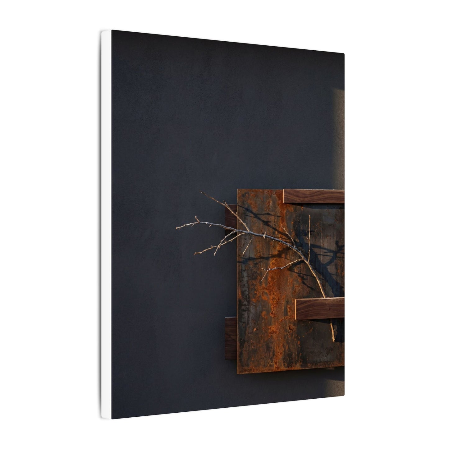 Ma Rust Patina Canvas Art - Dark Japandi Dark Texture