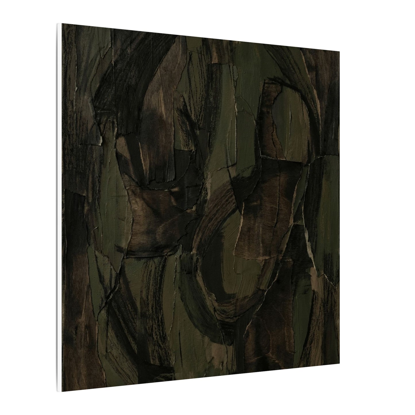 Mixed Media Dark Japandi Textured Canvas Art